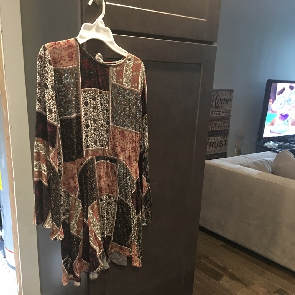 AE patchwork dress with bell sleeves